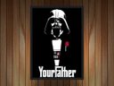 Ver imagem 2 de Quadro Decorativo Star Wars Darth Vader Poderoso Chefão Nerd Geek Decorações Com Moldura