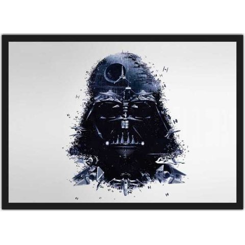 Quadro Decorativo Star Wars Darth Vader Nerd Geek Decorações Com Moldura G06