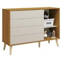 Ver imagem 3 de Cômoda com Porta Retrô Elfe 4 Gavetas em MDF com Puxadores Embutidos Bege Natural