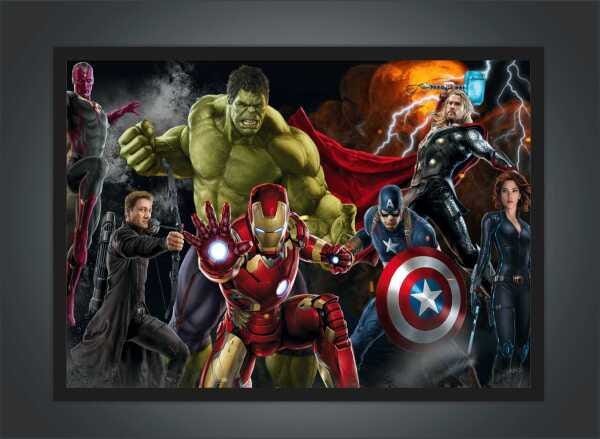 Quadro Decorativo Os Vingadores Super Heróis Nerd Geek Decorações Com Moldura G08 - 2