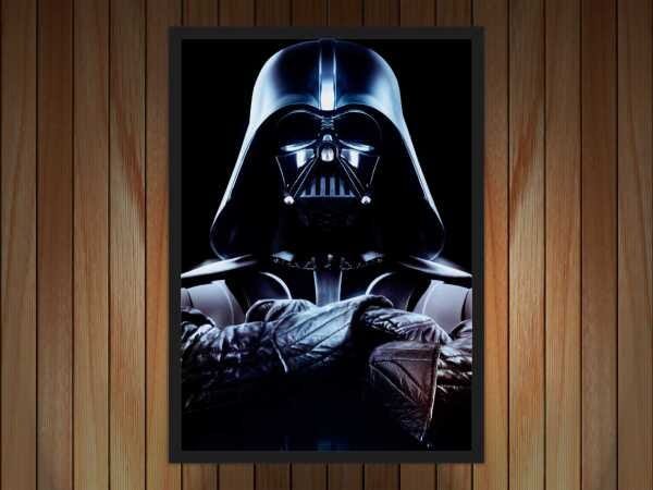 Quadro Decorativo Darth Vader Star Wars Nerd Geek Decorações Com Moldura G010 - 3