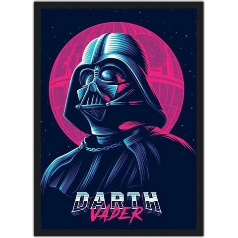 Quadro Decorativo Darth Vader Star Wars Nerd Geek Decorações Com Moldura G013