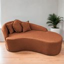 Ver imagem 2 de Divã 1,70 Sofá Forma Orgânica Curvo Linho para Salas e Consultorio Aurea