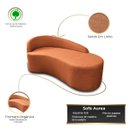 Ver imagem 3 de Divã 1,70 Sofá Forma Orgânica Curvo Linho para Salas e Consultorio Aurea