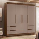 Ver imagem 2 de Guarda Roupa Casal Vivacce 4 Portas e 4 Gavetas Nogueira/capuccino - Móveis Albatroz