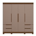 Ver imagem 3 de Guarda Roupa Casal Vivacce 4 Portas e 4 Gavetas Nogueira/capuccino - Móveis Albatroz