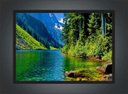 Ver imagem 3 de Quadro Decorativo Rio Pedras Árvores Paisagem Natureza Com Moldura