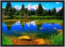 Ver imagem 1 de Quadro Decorativo Rio Árvores Paisagem Natureza Com Moldura G21