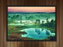 Ver imagem 2 de Quadro Decorativo Árvore Lago Tons Verdes Paisagem Natureza Com Moldura