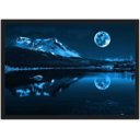 Ver imagem 1 de Quadro Decorativo Montanhas Lua Lago Noite Paisagem Natureza Com Moldura G06