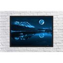 Ver imagem 4 de Quadro Decorativo Montanhas Lua Lago Noite Paisagem Natureza Com Moldura G06