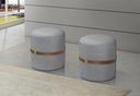 Ver imagem 2 de Conjunto 2 Pufes Redondo para Sala Decoração Cor:cinza
