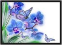 Ver imagem 1 de Quadro Decorativo Flores Azul Paisagem Natureza Com Moldura G10
