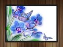 Ver imagem 3 de Quadro Decorativo Flores Azul Paisagem Natureza Com Moldura G10