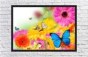 Ver imagem 4 de Quadro Decorativo Flores Borboletas Paisagem Natureza Com Moldura