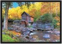 Ver imagem 1 de Quadro Decorativo Casa Pedra Rio Paisagem Natureza Com Moldura