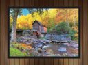 Ver imagem 3 de Quadro Decorativo Casa Pedra Rio Paisagem Natureza Com Moldura