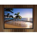 Ver imagem 2 de Quadro Decorativo Praia Mar Sol Coqueiros Paisagem Natureza Com Moldura Decorar