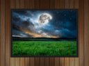 Ver imagem 3 de Quadro Decorativo Campos Verdes Lua Paisagem Natureza Com Moldura
