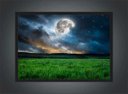Ver imagem 2 de Quadro Decorativo Campos Verdes Lua Paisagem Natureza Com Moldura
