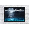 Quadro Decorativo Lua Reflexo Nas Águas Paisagem Natureza Com Moldura - 4