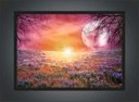 Ver imagem 2 de Quadro Decorativo Lua Flores Jardim Paisagem Natureza Com Moldura