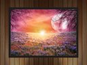 Ver imagem 3 de Quadro Decorativo Lua Flores Jardim Paisagem Natureza Com Moldura
