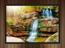 Ver imagem 3 de Quadro Decorativo Rio Cachoeira Pedras Paisagem Natureza Com Moldura