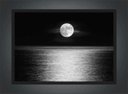 Ver imagem 2 de Quadro Decorativo Lua Preto E Branco Reflexo Nas Águas Paisagem Natureza Com Moldura