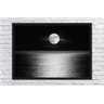 Quadro Decorativo Lua Preto E Branco Reflexo Nas Águas Paisagem Natureza Com Moldura - 4