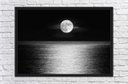 Ver imagem 4 de Quadro Decorativo Lua Preto E Branco Reflexo Nas Águas Paisagem Natureza Com Moldura