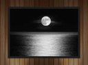 Ver imagem 3 de Quadro Decorativo Lua Preto E Branco Reflexo Nas Águas Paisagem Natureza Com Moldura