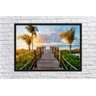 Quadro Decorativo Praia Mar Ponte Paisagem Natureza Com Moldura - 4