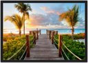 Ver imagem 1 de Quadro Decorativo Praia Mar Ponte Paisagem Natureza Com Moldura