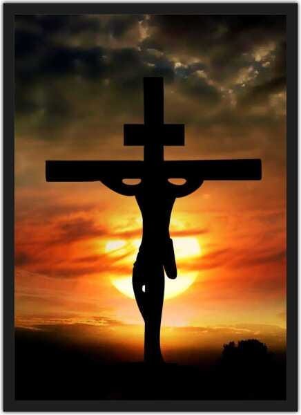 Quadro Decorativo Jesus Na Cruz Religiosidade Decorações Com Moldura G03