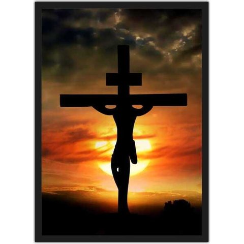 Quadro Decorativo Jesus Na Cruz Religiosidade Decorações Com Moldura G03