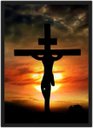 Ver imagem 1 de Quadro Decorativo Jesus Na Cruz Religiosidade Decorações Com Moldura G03