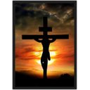 Ver imagem 1 de Quadro Decorativo Jesus Na Cruz Religiosidade Decorações Com Moldura G03