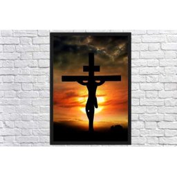 Quadro Decorativo Jesus Na Cruz Religiosidade Decorações Com Moldura G03 - 4