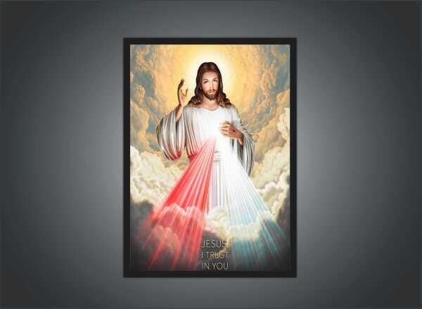 Quadro Decorativo Jesus Divina Misericórdia Religiosidade Decorações Com Moldura G01 - 2