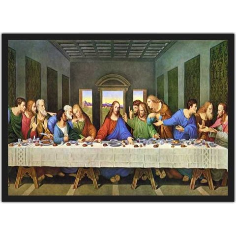 Quadro Decorativo Jesus Santa Ceia Apóstolos Religiosidade Decorações Com Moldura G06