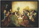 Ver imagem 1 de Quadro Decorativo Jesus Santa Ceia Apóstolos Religiosidade Decorações Com Moldura G07