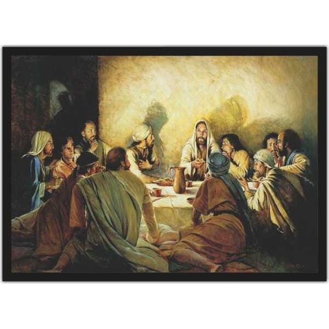 Quadro Decorativo Jesus Santa Ceia Apóstolos Religiosidade Decorações Com Moldura G07