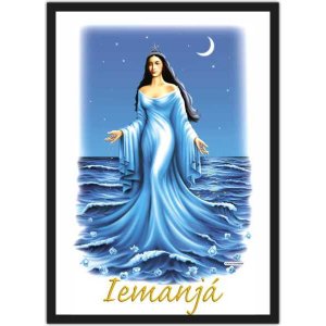 Quadro Decorativo Iemanjá Rainha Do Mar Religiosidade Decorações Com Moldura G02
