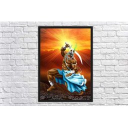 Quadro Decorativo Ogum Orixá Religiosidade Decorações Com Moldura G03 - 4