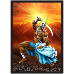 Quadro Decorativo Ogum Orixá Religiosidade Decorações Com Moldura G03