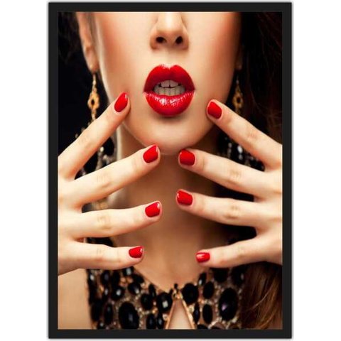 Quadro Decorativo Salão De Beleza Cabelos Manicure Decorações Com Moldura G03