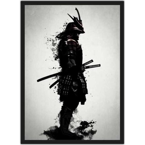 Quadro Decorativo Samurai Decorações Salas Quartos Com Moldura G01