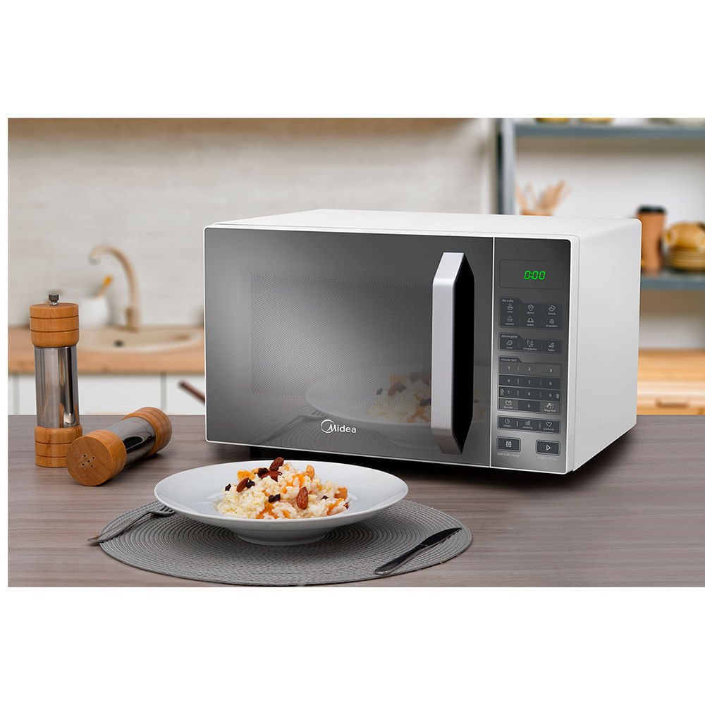 Micro-ondas 27l Branco Porta Espelhada Smartplate Midea Mxsa27e2 - 220v - 10