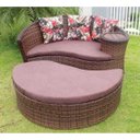 Ver imagem 3 de Chaise Orbit com Puff - Tecido Duna Marrom